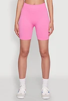 Womens Seamless Wide Waistband Biker Shorts,