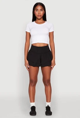 Womens Tiered Active Shorts,