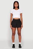 Womens Tiered Active Shorts, Black, Size M