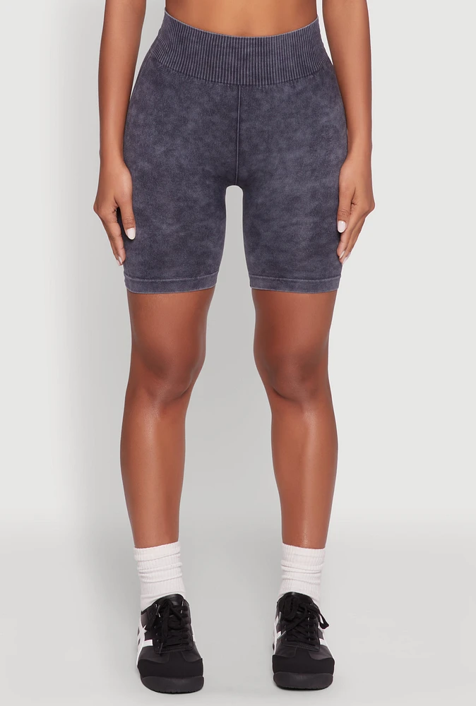 Womens Seamless Mineral Wash Bike Shorts,