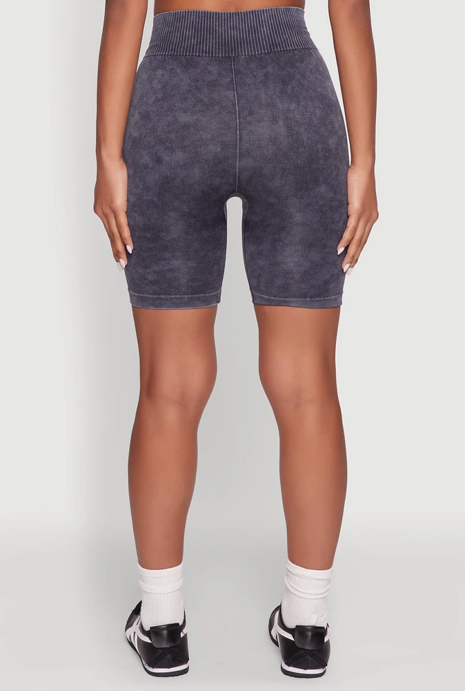Womens Seamless Mineral Wash Bike Shorts,