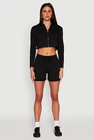 Womens Fleece Lined Zip Front Hooded Sweatshirt,