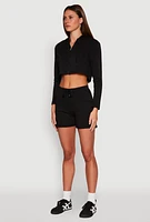 Womens Fleece Lined Zip Front Hooded Sweatshirt,