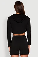 Womens Fleece Lined Zip Front Hooded Sweatshirt,