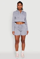 Womens Fleece Lined Zip Front Hooded Sweatshirt, Grey, Size XL