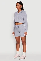 Womens Fleece Lined Zip Front Hooded Sweatshirt, Grey, Size XL