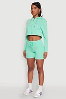 Womens Fleece Lined Zip Front Hooded Sweatshirt,