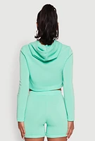 Womens Fleece Lined Zip Front Hooded Sweatshirt,