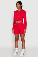 Womens Fleece Lined Zip Front Hooded Sweatshirt, Red, Size M