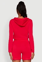 Womens Fleece Lined Zip Front Hooded Sweatshirt, Red, Size M