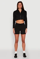 Womens Fixed Cuff Drawstring Sweatshorts,
