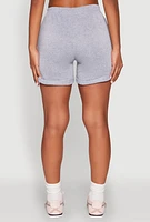 Womens Fixed Cuff Drawstring Sweatshorts, Grey, Size L