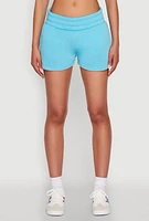 Womens Fleece Elastic Waist Sweatshorts, Blue, Size M