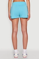 Womens Fleece Elastic Waist Sweatshorts, Blue, Size M