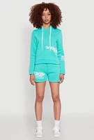 Womens Flawless Graphic Pullover Hoodie, Green,
