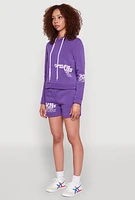 Womens Flawless Graphic Pullover Hoodie, Purple,
