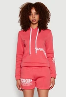 Womens Flawless Graphic Pullover Hoodie, Pink, Size M