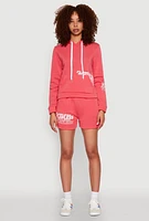 Womens Flawless Graphic Pullover Hoodie, Pink, Size M