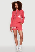 Womens Flawless Graphic Pullover Hoodie, Pink, Size M