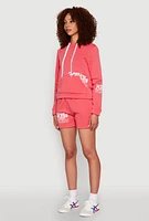 Womens Flawless Graphic Pullover Hoodie, Pink, Size M