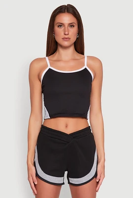 Womens Side Marled Detail Cropped Cami,