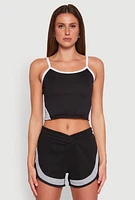 Womens Side Marled Detail Cropped Cami,