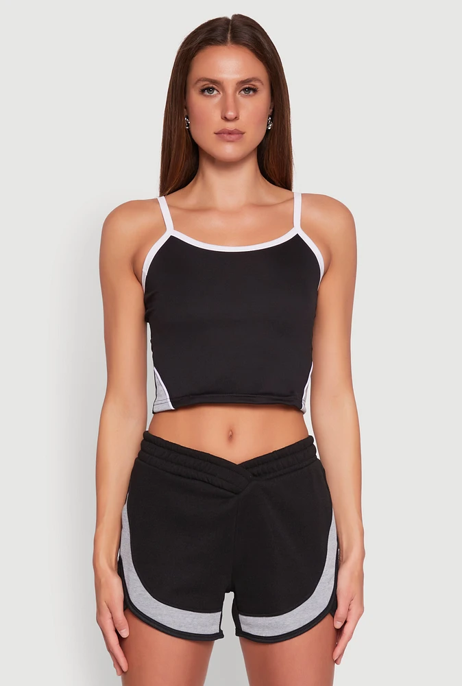 Womens Side Marled Detail Cropped Cami,