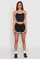 Womens Side Marled Detail Cropped Cami,