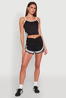 Womens Side Marled Detail Cropped Cami,