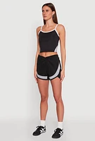 Womens Side Marled Detail Cropped Cami,