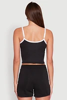 Womens Side Marled Detail Cropped Cami,