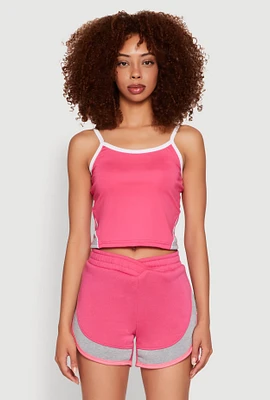 Womens Side Marled Detail Cropped Cami,