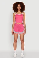Womens Side Marled Detail Cropped Cami,