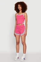 Womens Side Marled Detail Cropped Cami,