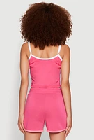Womens Side Marled Detail Cropped Cami,