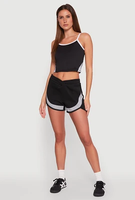 Womens Marled Detail Dolphin Shorts,