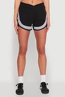 Womens Marled Detail Dolphin Shorts,