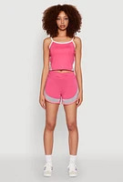 Womens Marled Detail Dolphin Shorts,
