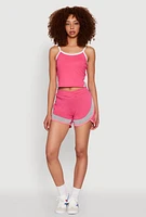 Womens Marled Detail Dolphin Shorts,