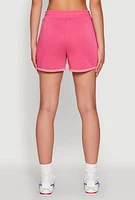 Womens Marled Detail Dolphin Shorts, Pink, Size XL