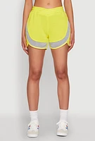 Womens Marled Detail Dolphin Shorts, Yellow, Size S