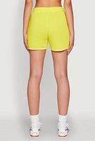 Womens Marled Detail Dolphin Shorts, Yellow, Size S