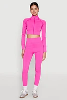 Womens Seamless Mock Neck Zip Front Track Jacket,