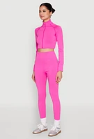 Womens Seamless Mock Neck Zip Front Track Jacket,