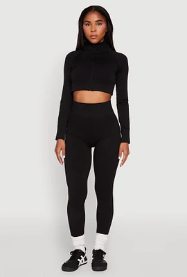Womens High Waist Seamless Leggings, S-M