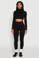 Womens High Waist Seamless Leggings, S-M