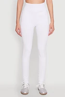 Womens High Waist Seamless Leggings, White, Size S-M