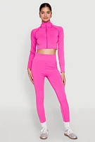 Womens High Waist Seamless Leggings, Pink, Size S-M