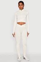 Womens Seamless Mineral Wash Crop Track Jacket,