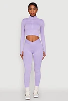 Womens Seamless Mineral Wash Crop Track Jacket, Purple,